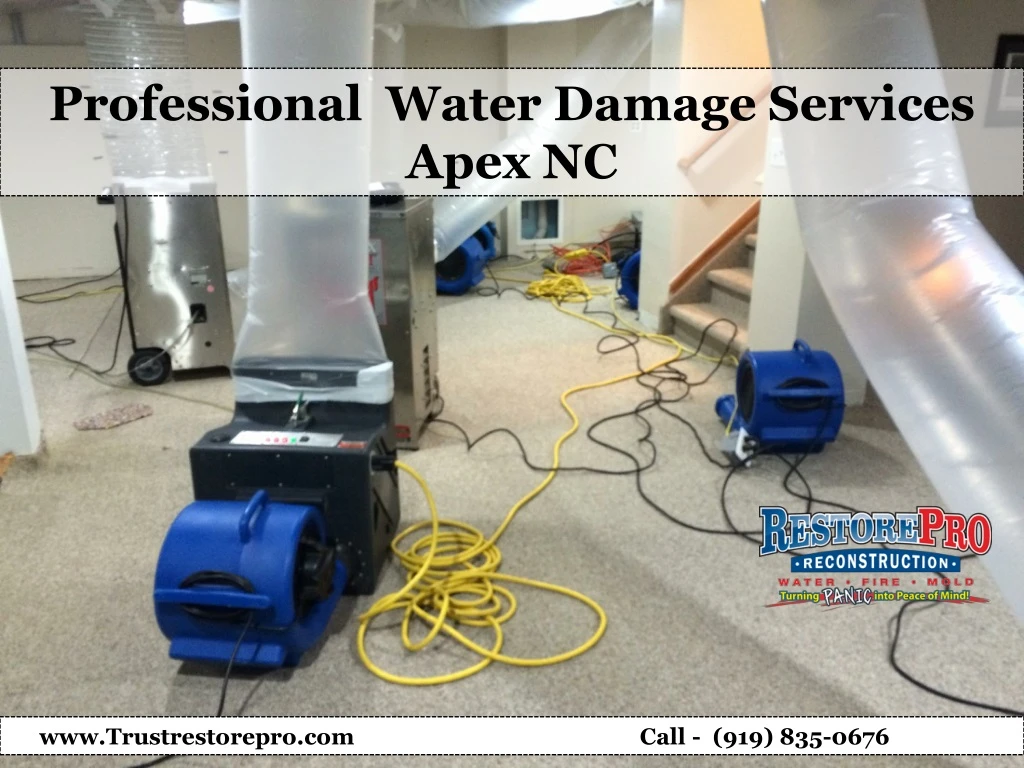 professional water damage services apex nc