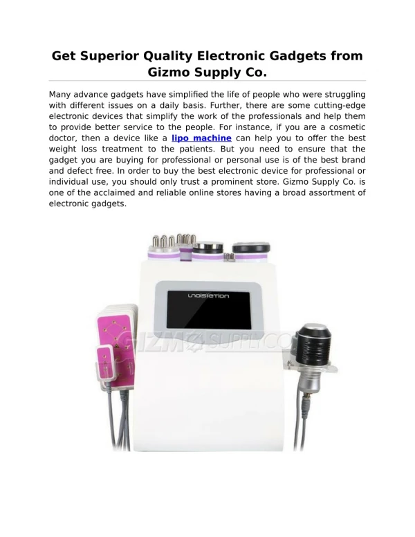 Get Superior Quality Electronic Gadgets from Gizmo Supply Co.
