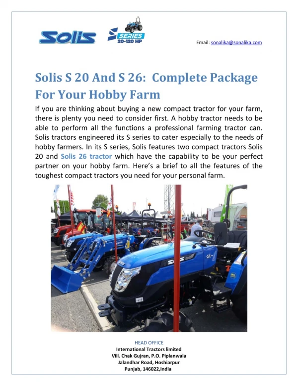 Solis S 20 And S 26: Complete Package For Your Hobby Farm
