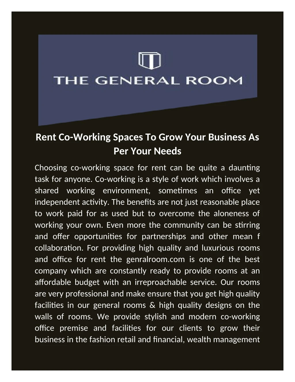 rent co working spaces to grow your business