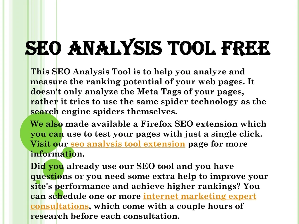 seo analysis tool free
