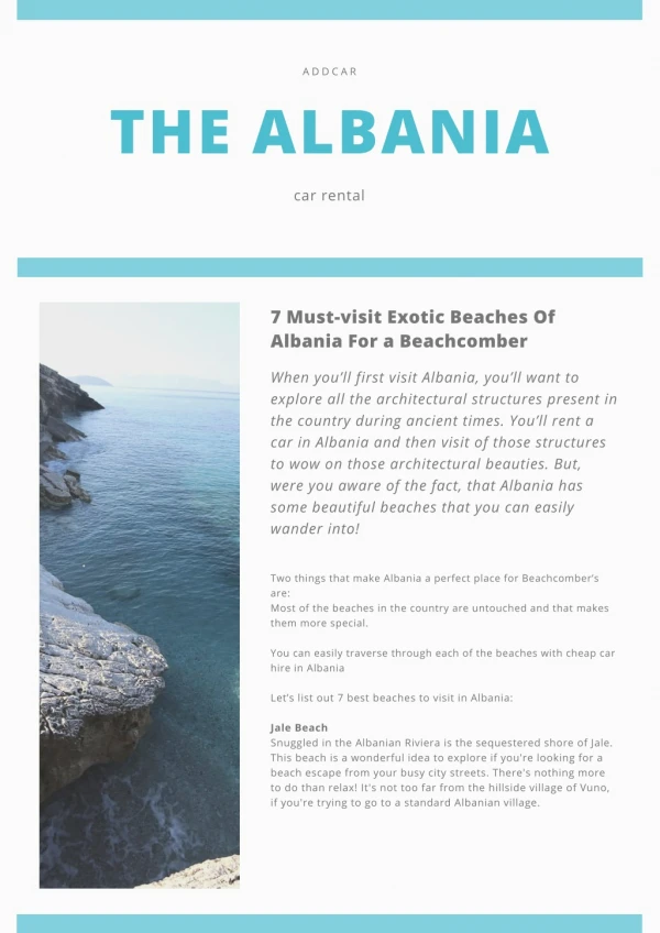 addCar: 7 Must-visit Exotic Beaches Of Albania For a Beachcomber!