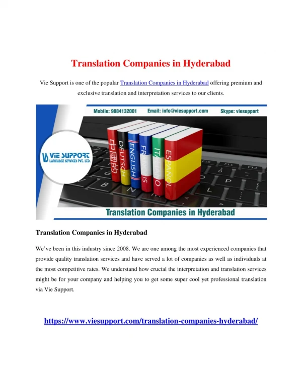 Translation Companies in Hyderabad