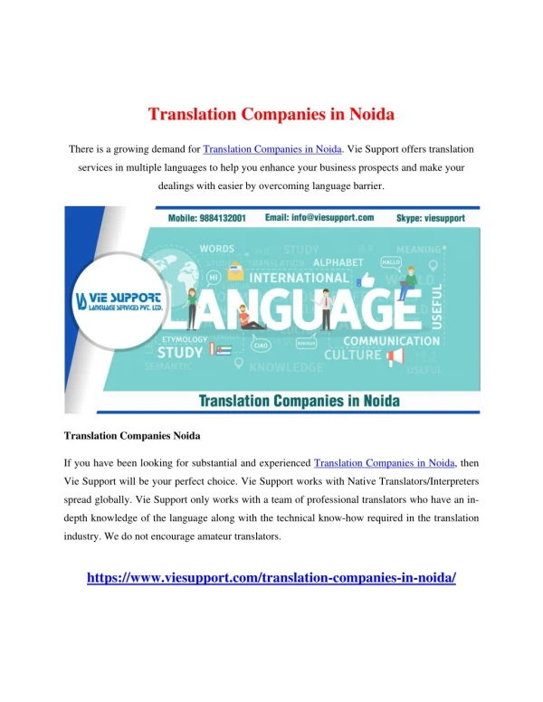 Translation Companies in Noida