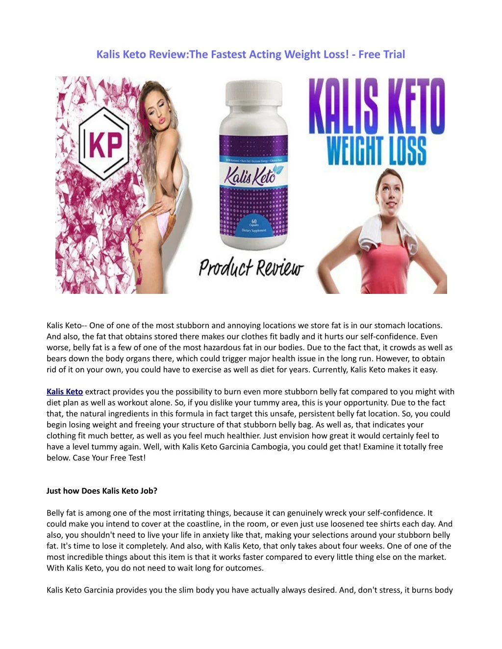 kalis keto review the fastest acting weight loss