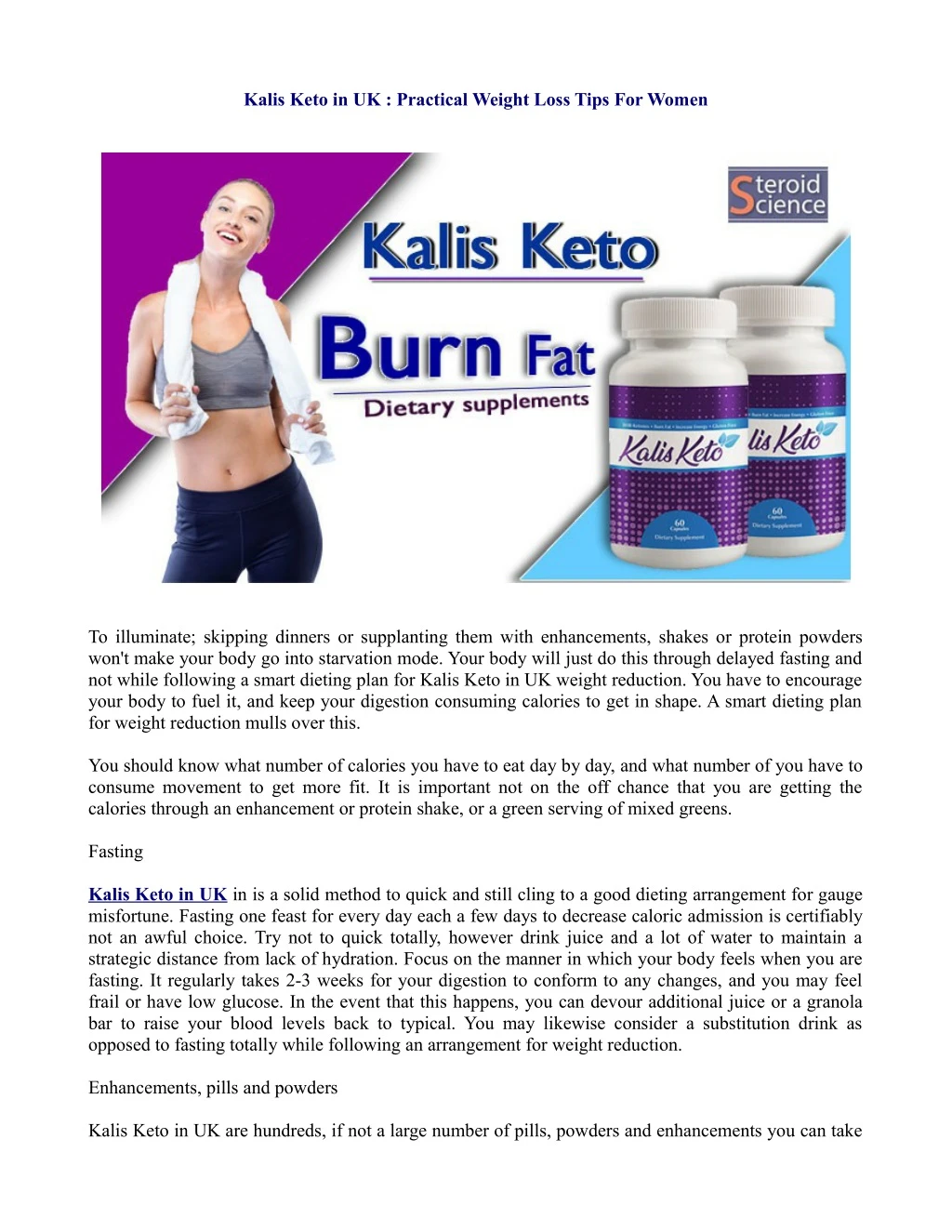 kalis keto in uk practical weight loss tips