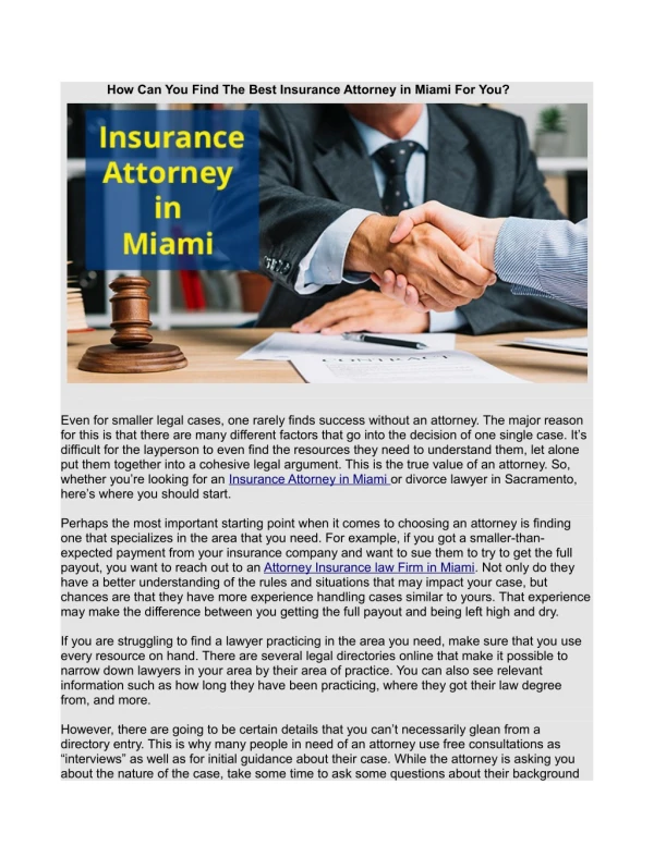 How Can You Find The Best Insurance Attorney in Miami For You?