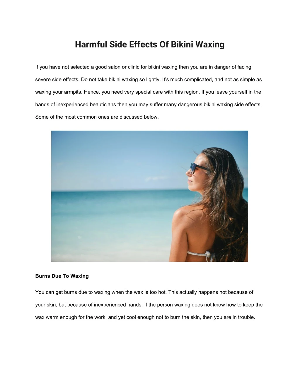 harmful side effects of bikini waxing