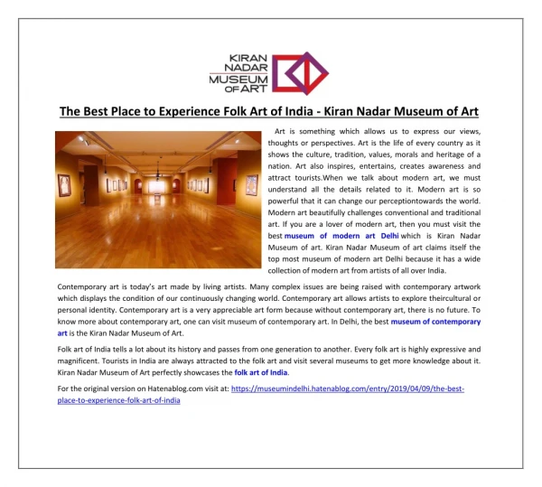 The Best Place to Experience Folk Art of India - Kiran Nadar Museum of Art