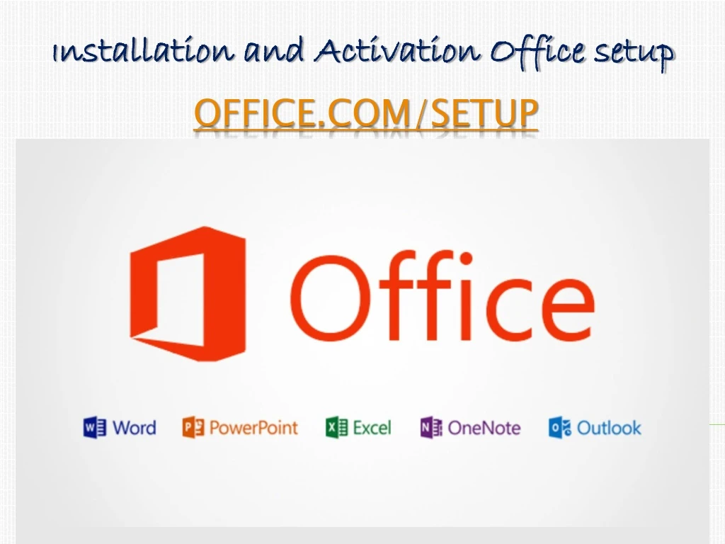 i nstallation and activation office setup