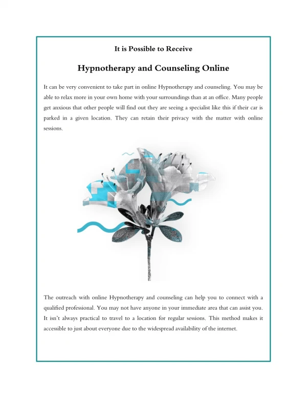It is Possible to Receive Hypnotherapy and Counseling Online