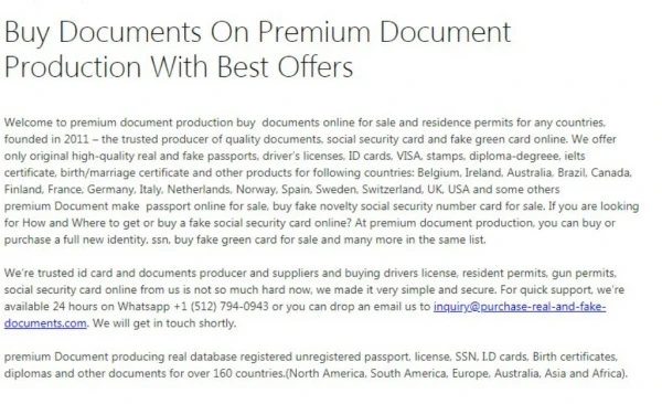 Buy Documents On premium Document Production