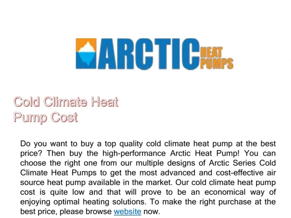 Best Cold Climate Heat Pump Cost