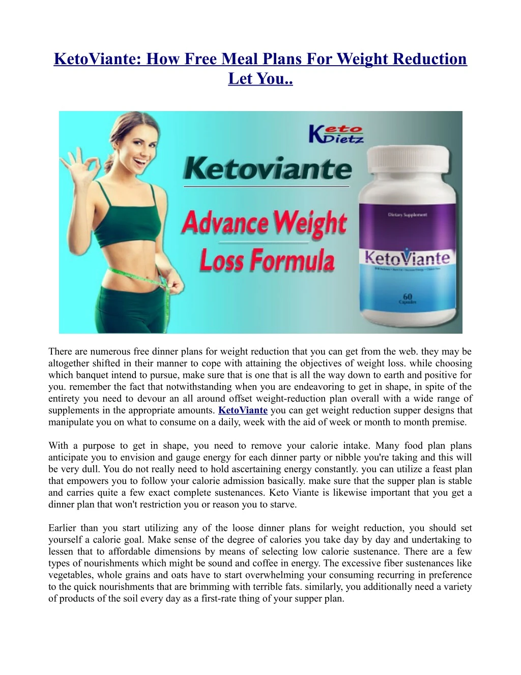 ketoviante how free meal plans for weight