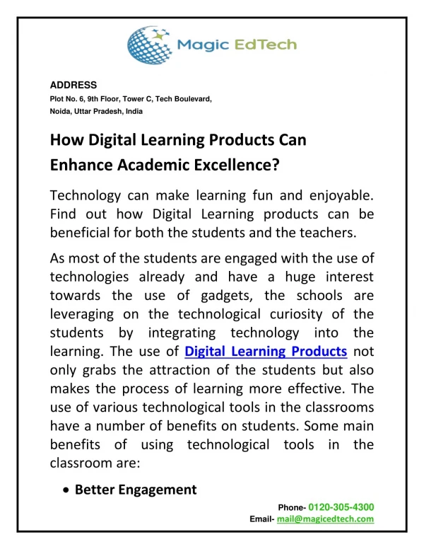 How Digital Learning Products Can Enhance Academic Excellence?