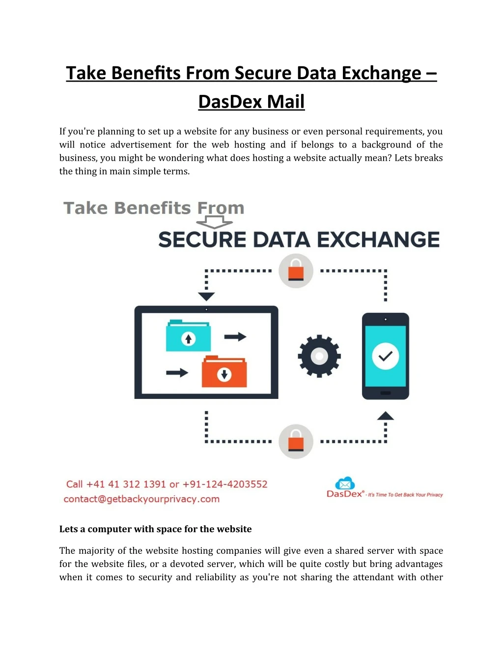 take benefits from secure data exchange dasdex