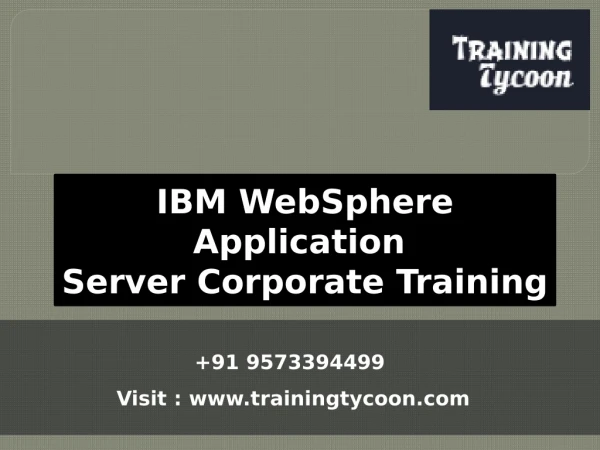 IBM WebSphere Application Server Corporate Training - Training Tycoon