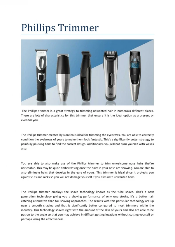 Best Trimmers in India