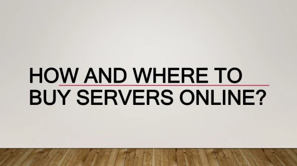 How to buy servers online