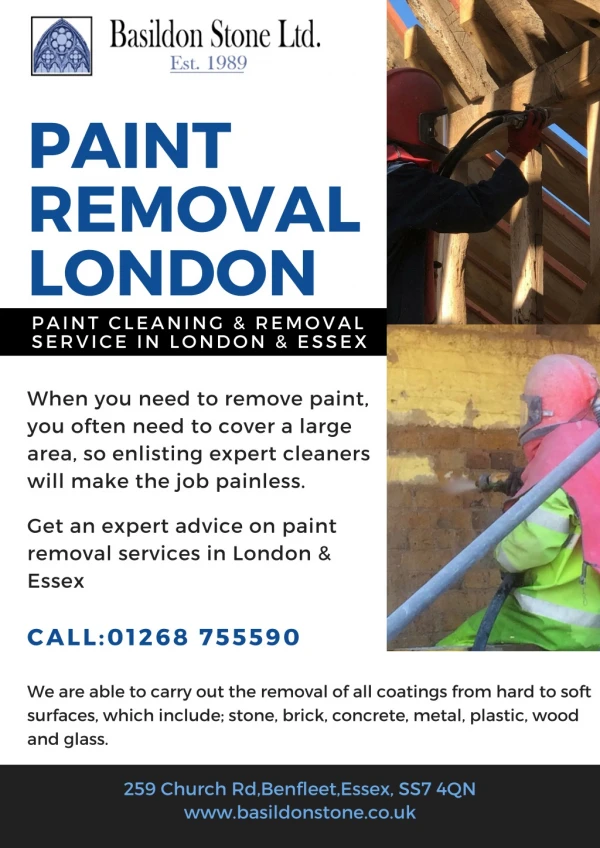 Paint Removal London - Basildon Stone Ltd
