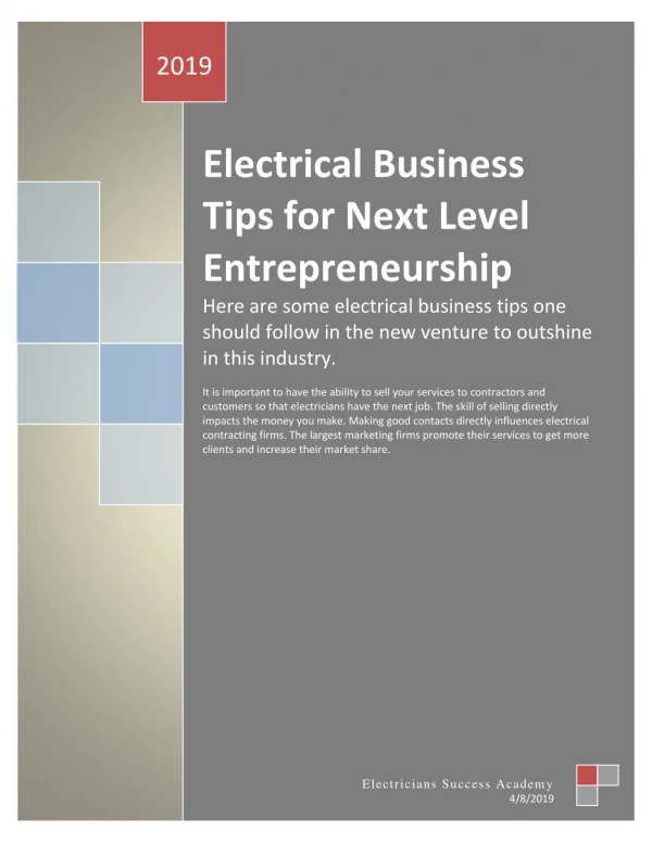 Electrical Business Tips for Next Level Entrepreneurship