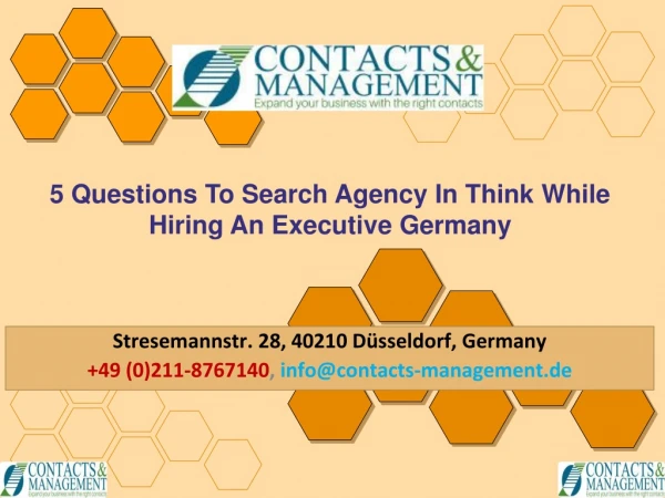 5 Questions To Think While Hiring An Executive Search Agency In Germany