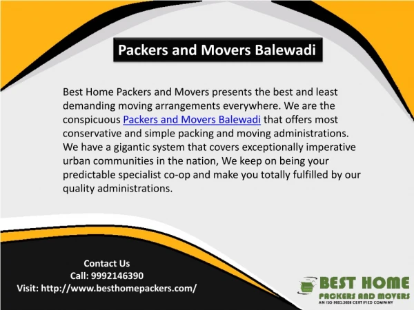 Packers and Movers Balewadi | Packers and Movers Senapati Bapat Road