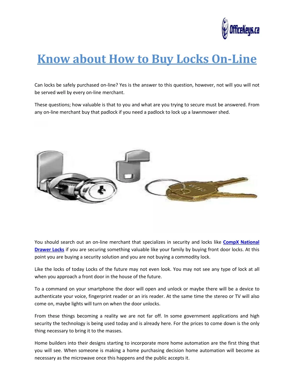know about how to buy locks on line