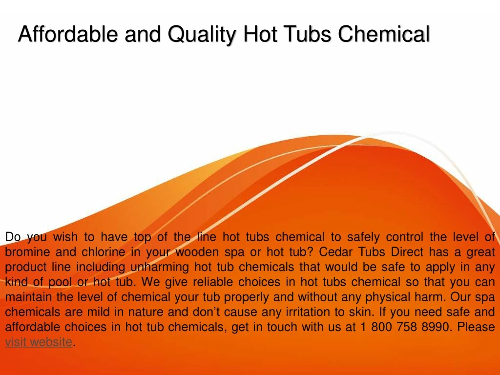 affordable and quality hot tubs chemical