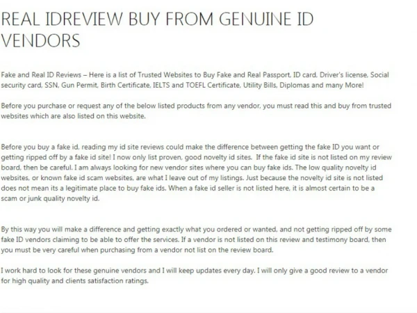 REAL ID REVIEW ONLINE