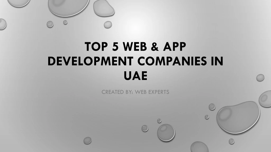 top 5 web app development companies in uae