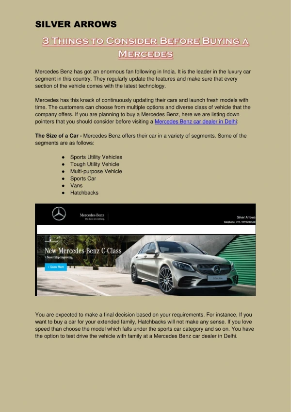 3 Things to Consider Before Buying a Mercedes