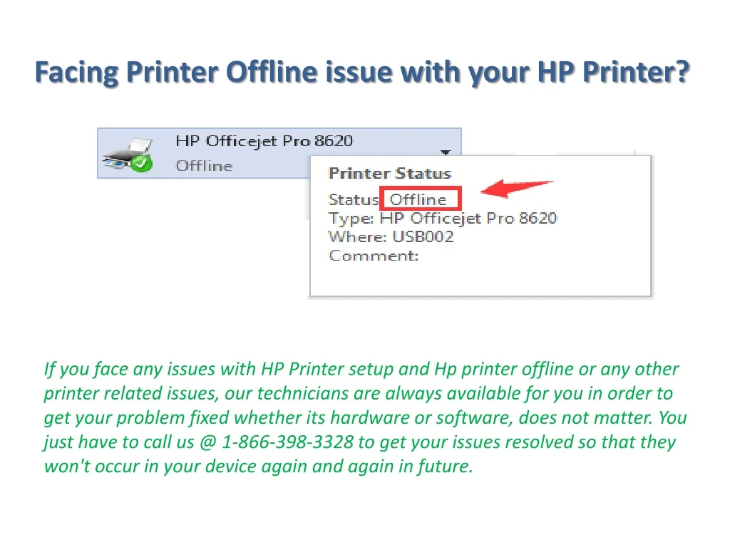 facing printer offline issue with your hp printer