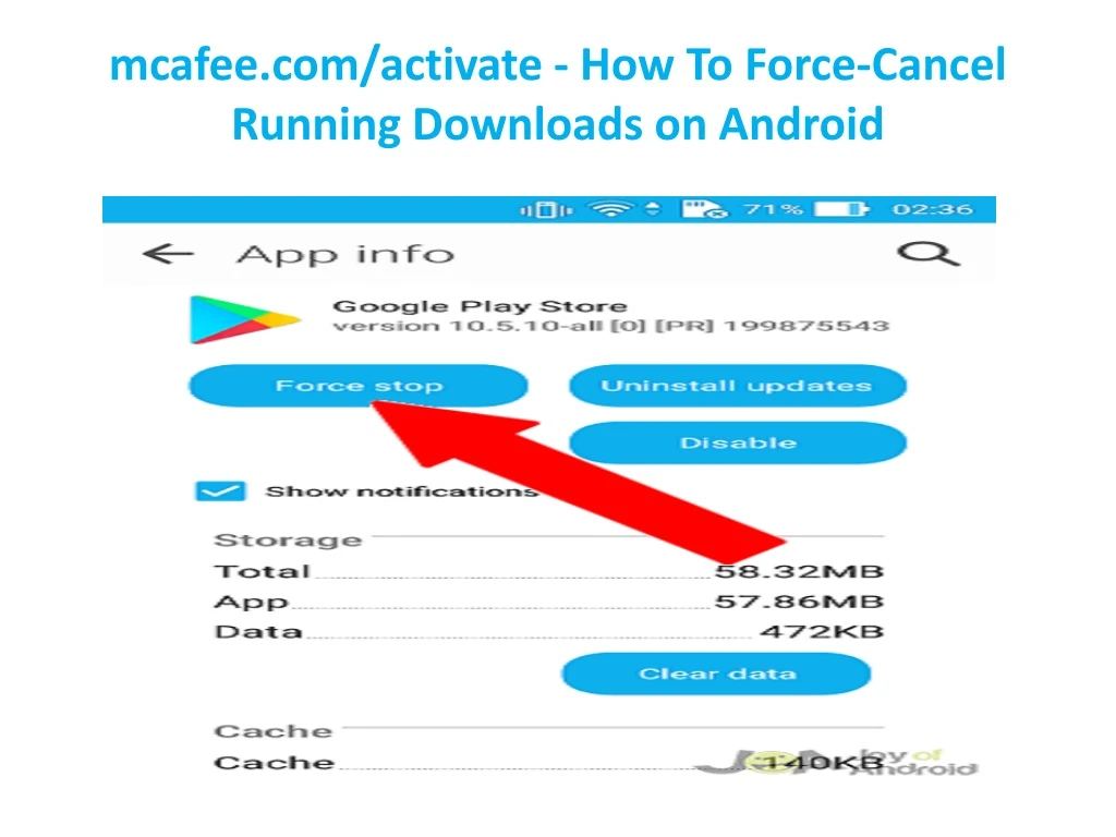 mcafee com activate how to force cancel running downloads on android
