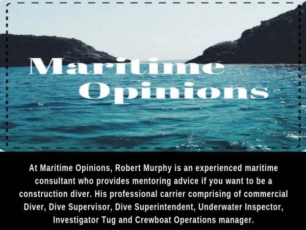 Diving expert witness - Maritime Opinions