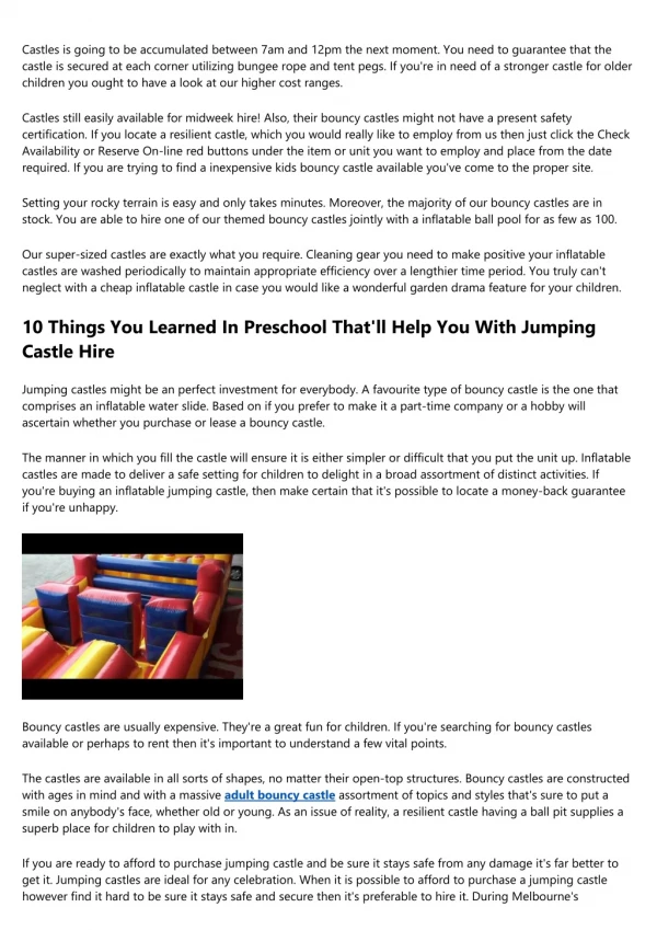 Sage Advice About Bouncy Castle Hire Birmingham Uk From A Five-year-old