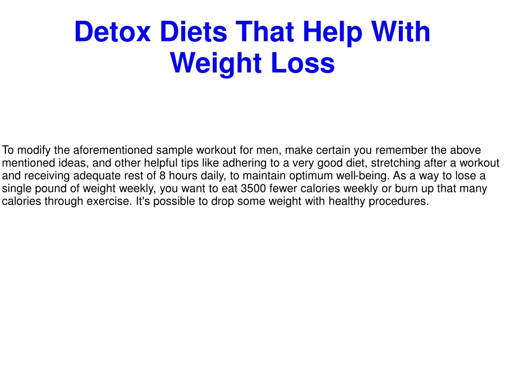 detox diets that help with weight loss