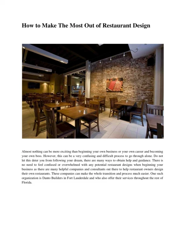 how to make the most out of restaurant design