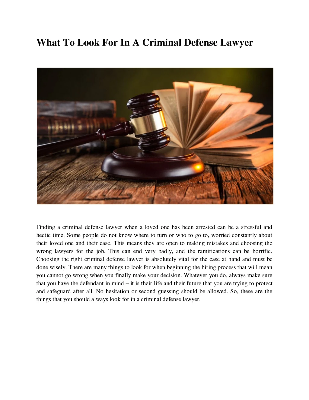 what to look for in a criminal defense lawyer
