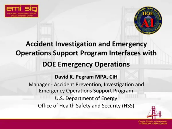 Accident Investigation and Emergency Operations Support Program Interfaces with DOE Emergency Operations