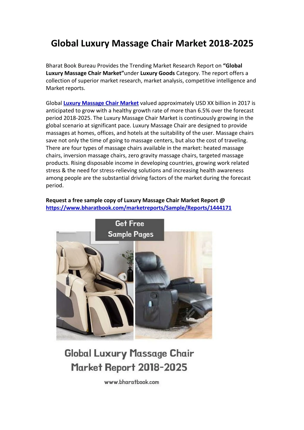 global luxury massage chair market 2018 2025