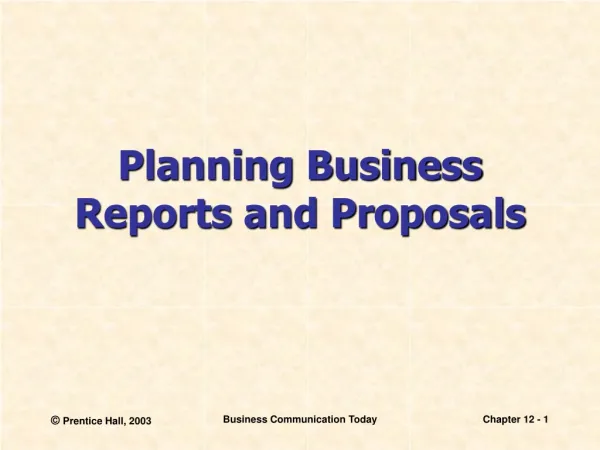 Planning Business Reports and Proposals