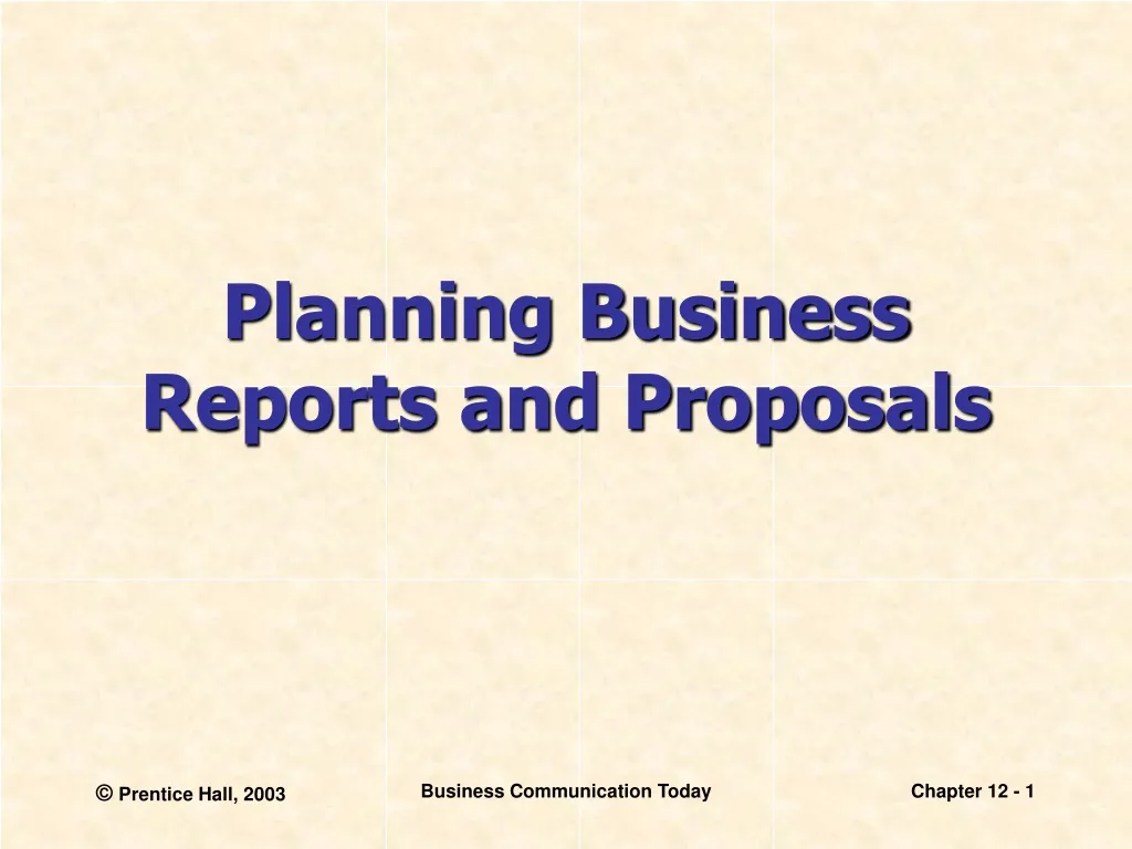 planning business reports and proposals