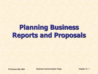 Planning Business Reports and Proposals - slide 1