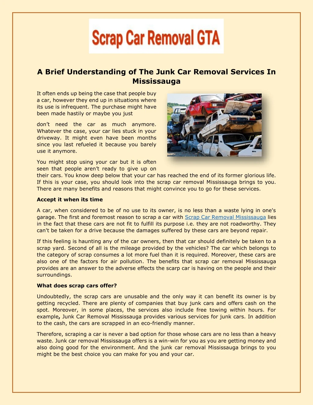 a brief understanding of the junk car removal