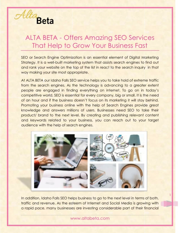 ALTA BETA - Offers you Affordable Website Design in Idaho Falls