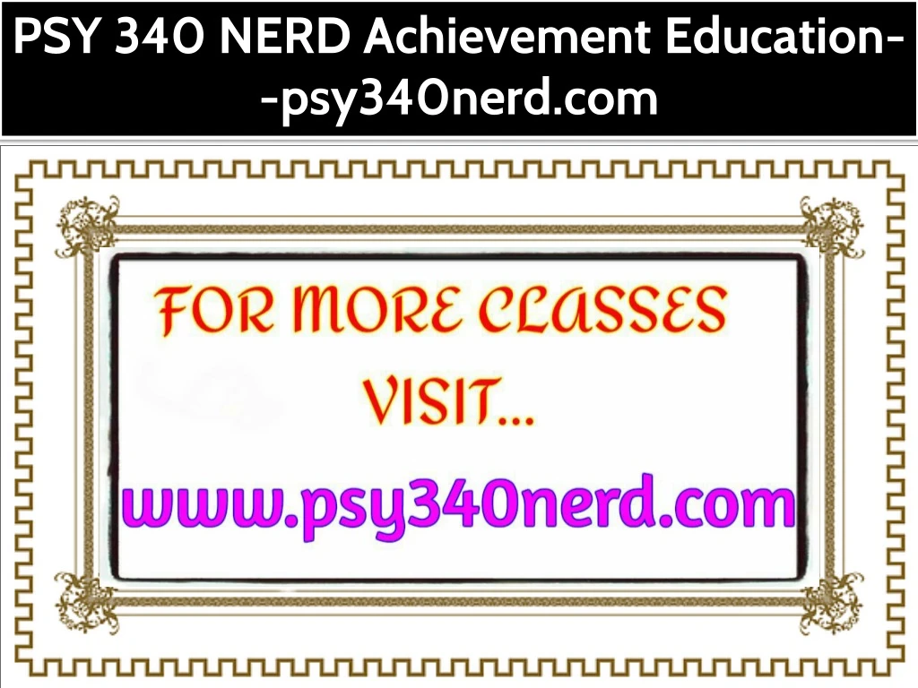 psy 340 nerd achievement education psy340nerd com