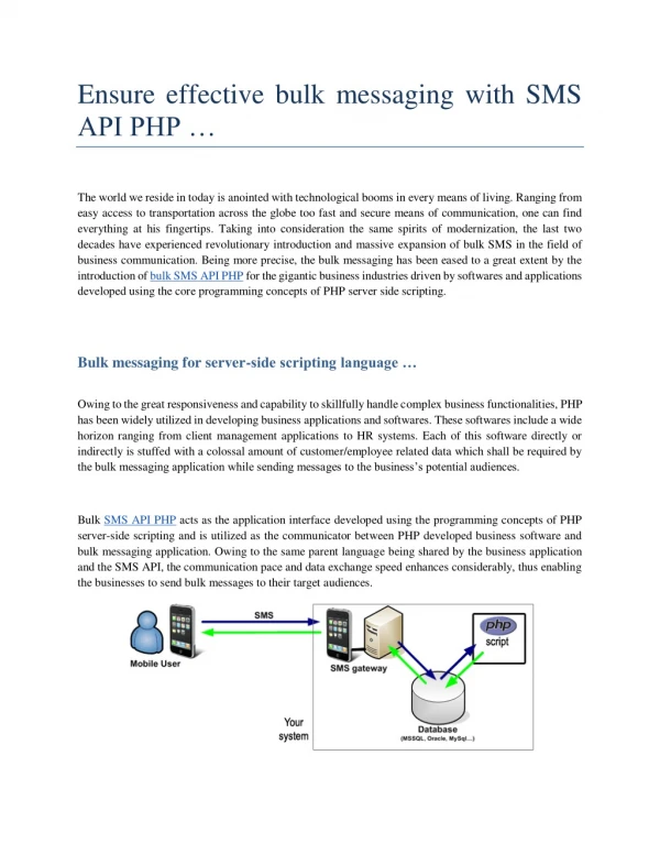 Bulk SMS API PHP