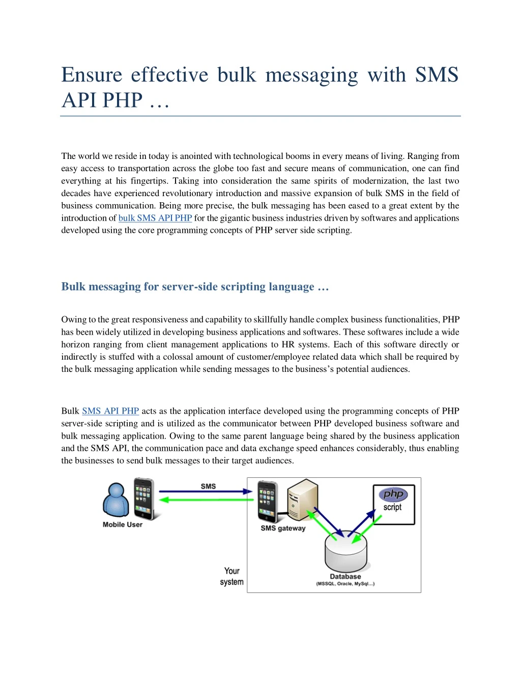 ensure effective bulk messaging with sms api php
