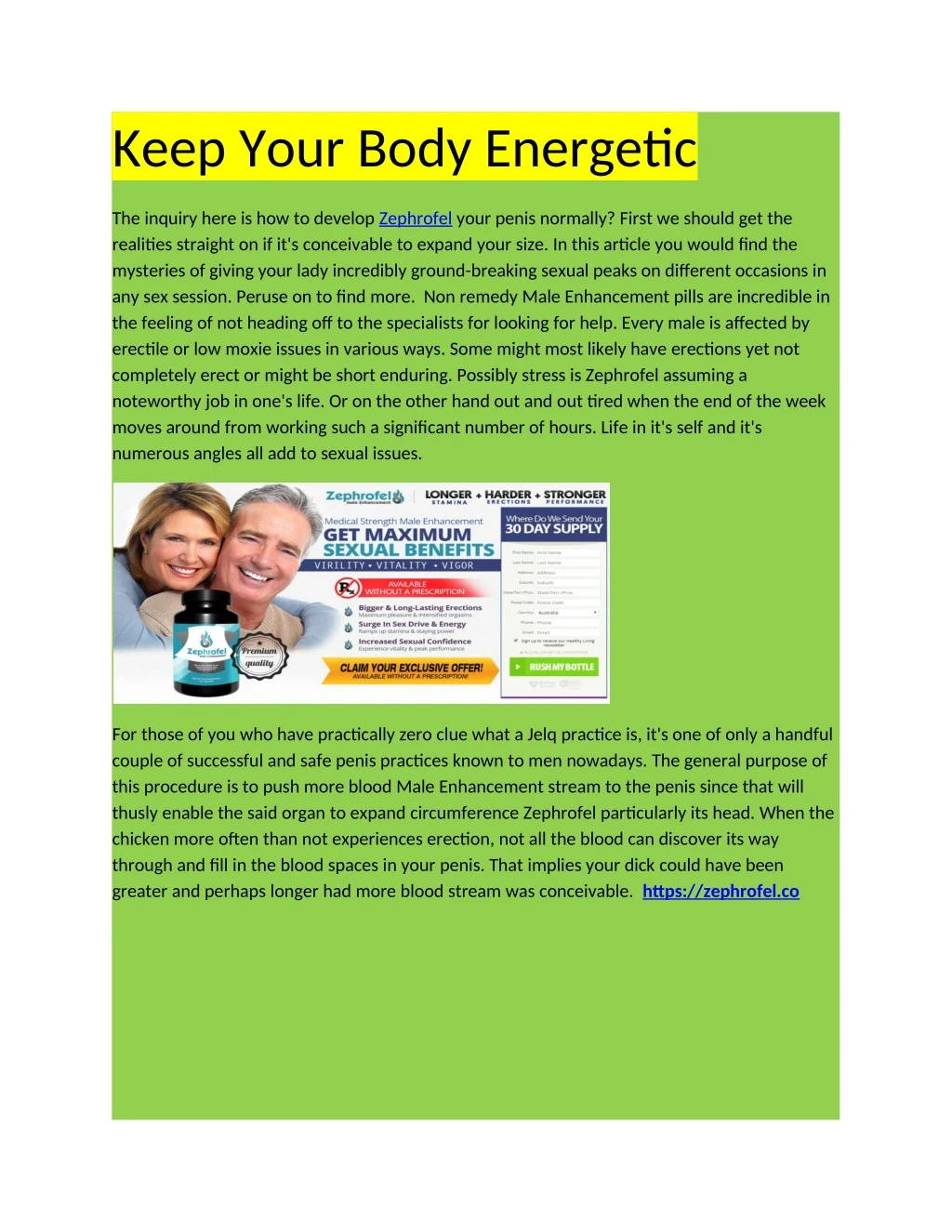 keep your body energetic